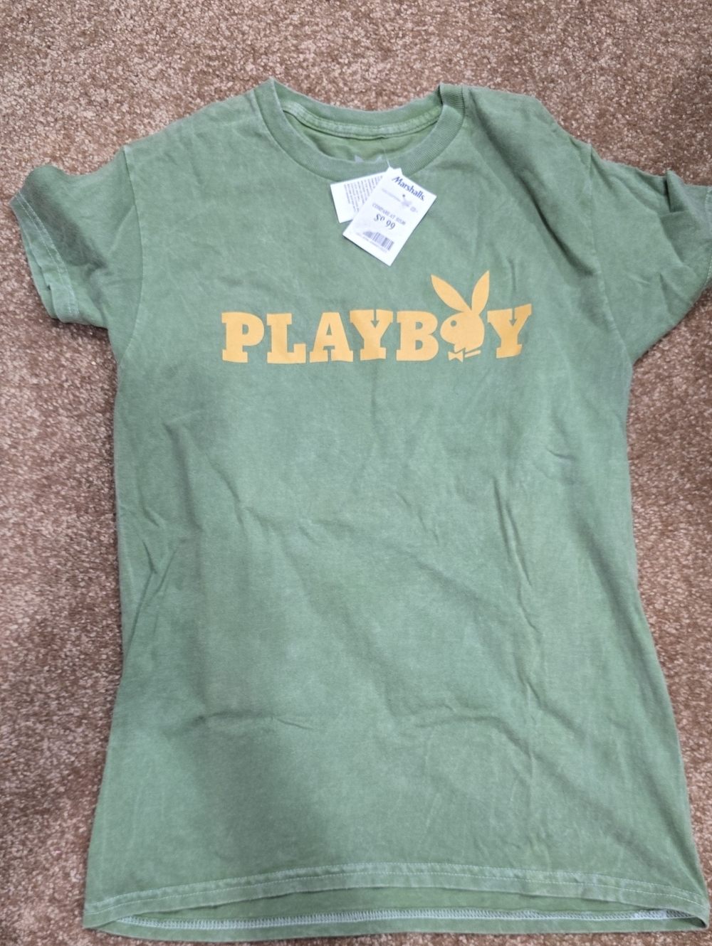 PLAYBOY Green Short Sleeve Tee with Yellow Logo